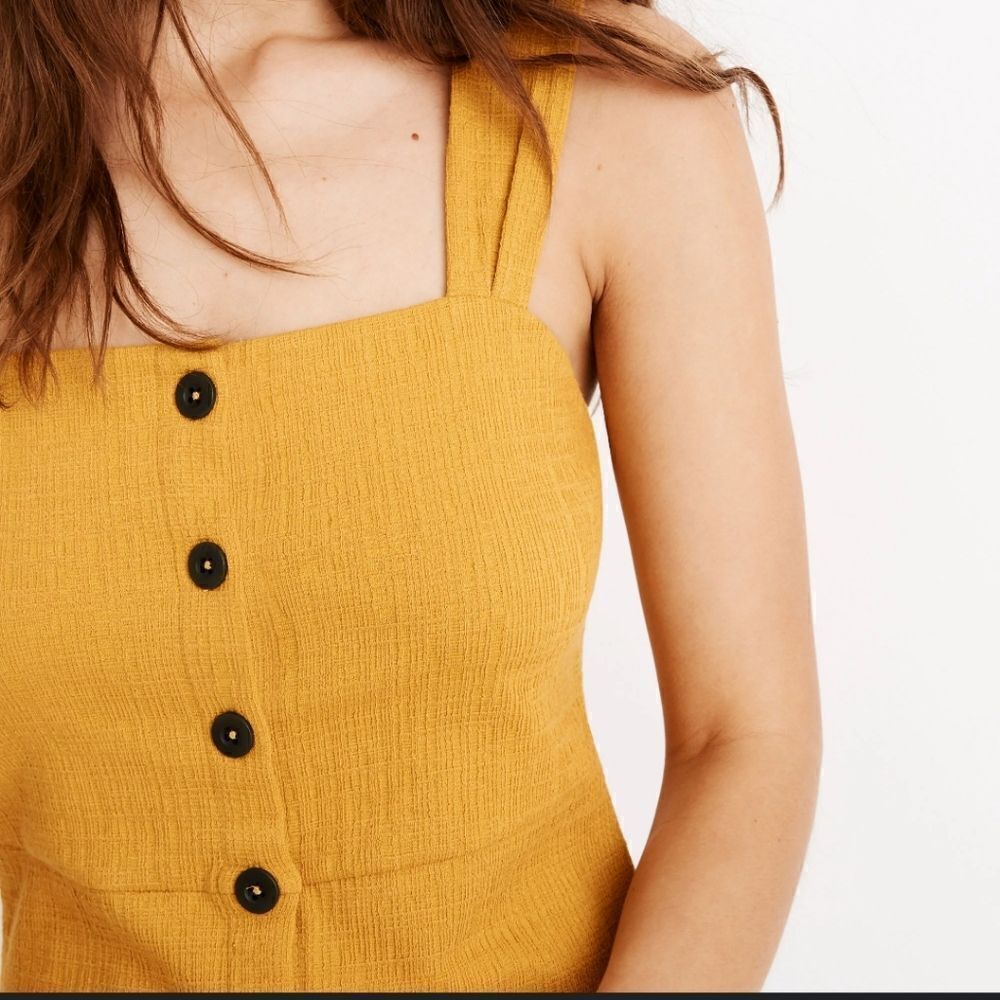 Madewell texture and thread button front tank dress, medium - Picture 3 of 12